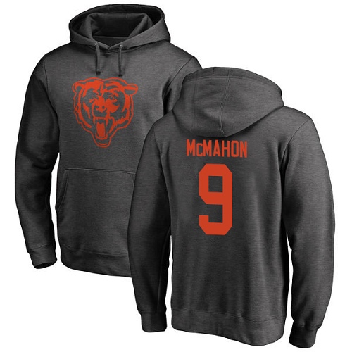 Chicago Bears Men Ash Jim McMahon One Color NFL Football 9 Pullover Hoodie Sweatshirts